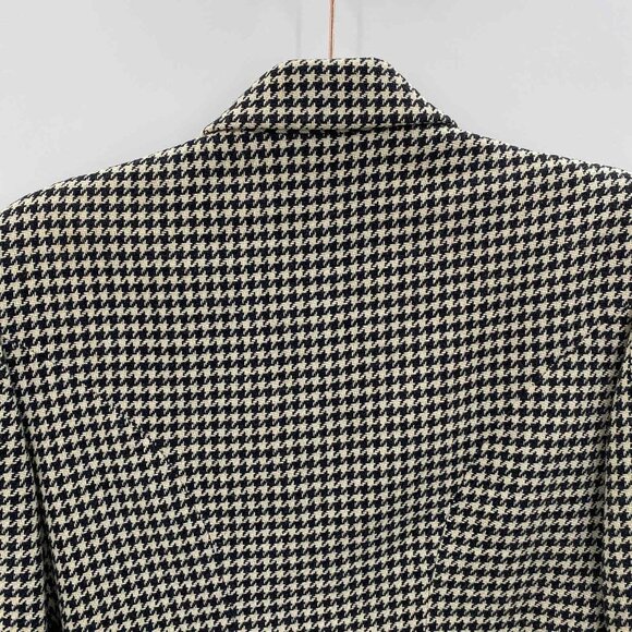 Vintage‎ Ralph Lauren Purple Label Jacket Womens 6 Black White Houndstooth Wool - Picture 8 of 9